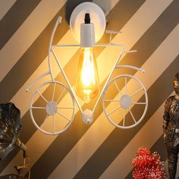 MFD HOME FURNISHING White Iron Quirky Armed Sconce Wall Lamp-28