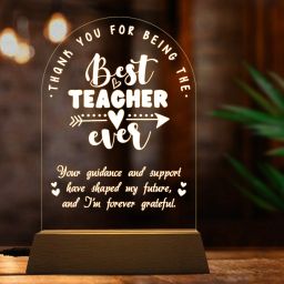 Teacher Day Special Gift Best Teacher Ever LED Acrylic Table Lamp-24