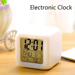 lariox Digital Digital 7 Color Changing Alarm Clock, LED Digital Alarm Clock with Date Clock image 2