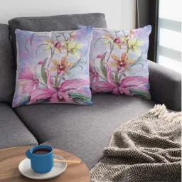 ambbi collections Multicolor Satin Floral 16x16 inches Cushion Covers (Pack of 2)-picture-33