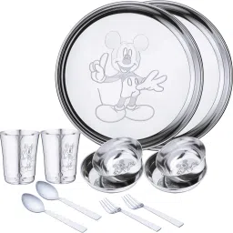 Pack of 12 Stainless Steel Stainless Steel Mickey Mouse Baby Dinner Set Dinner Set-image-99