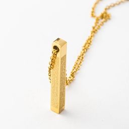 PEOPLE JEWL Ayatul Kursi Islamic Bar Block Necklace Gold-plated Stainless Steel Pendant-image-40