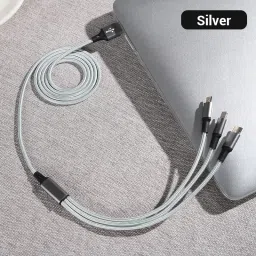 BUFONA 3 in 1 Nylon Braided Fast Charging Cable Compatible with Android and iOS Devices Charging Pad-picture-23