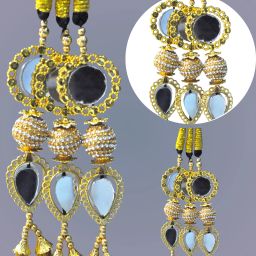 Long Hair Paranda with Golden Beads and Tassels parandi hair extensions Braid Extension-image-56