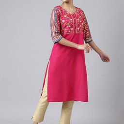 AURELIA Festive Floral Print Kurta-picture-18