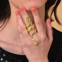 SOHI Gold-Plated Snake Design Ring image 4
