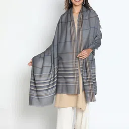 SHINGORA Women Striped Woven Design Shawl-14