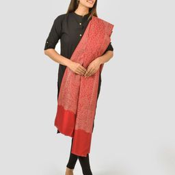 BAISA Floral Woven Design Acrylic & Woollen Shawl-image-83