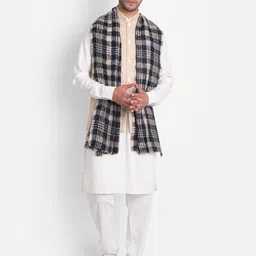 Zamour Men Woolen Checked Stole-image-32