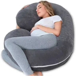 Comfortable c shape Microfibre Solid Pregnancy Pillow Pack of 1-image-36
