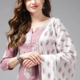 Women Cotton Rayon Kurta Pant Dupatta Set-picture-14