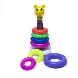Coloring Rings for Kids 7 Ring Multi Color, Non Toxic Plastic,Multi Use Bath Toy Rattle-image-43