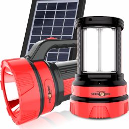 50W Solar Rechargeable Long Range Torch With 2 Side Emergency Tube Light 6 hrs Torch Emergency Light-image-86