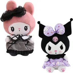 Flufies Melody and Kuromi Soft Toys for Kids - Plush Soft Toys for Girls - 20 cm-image-2