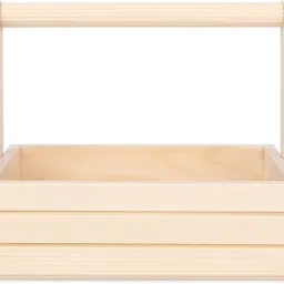 Wooden Wooden Hamper Basket with Handle – Multipurpose Storage Box for Gifting Storage Basket-image-3