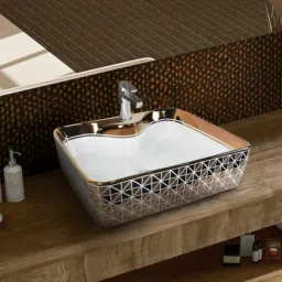 Bathroom Sink Wash ROSSGOLD Colour With High Temprature Impoarted Ceramic Wash Basin | Luxurious Wash basin Table Top Table Top Basin-image-69