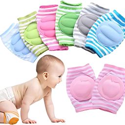 Baby Padded Knee Pads for Crawling, Anti-Slip Stretchable Kids Knee CapSHISHI Yellow, Blue Baby Knee Pads-image-22
