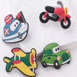 Kuber Industries Blue & Green 4 Pieces Cars Shape Decorative Fridge Magnets-53