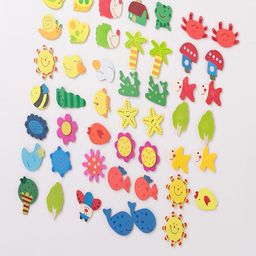 Kuber Industries Red & Yellow 48 Pieces Fish Shape Decorative Fridge Magnets-54
