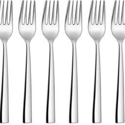 Stainless Steel Forks Set of 6 - Fork Spoon Set for Home and Kitchen Disposable Stainless Steel Table Spoon Set-1