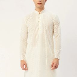 Men Embroidered Cotton Blend Straight Kurta-image-55