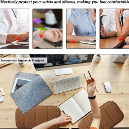 Home Brilliant 2Pcs Computer Wrist Elbow Rest Pad, Keyboard Wrist Arm Support Mat Foam for Office Desktop Working Gaming - Less Elbow Pain (7.9 x 11.5 inch) Wrist Rest image 4