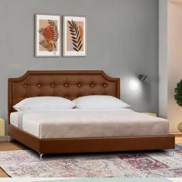 casacraft from pepperfry Modern Upholstered King Size Bed In Dark Brown Color-picture-6