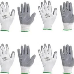 Nitrilon Multipro White-Grey Half-Dip Coating Safety Gloves Pack of 4 Pairs M Nitrile Safety Gloves-image-28