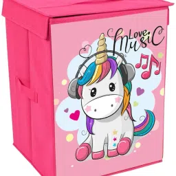 Toys Organizer Storage Box with Top Lid for Baby Boy's and Baby Girl's (Pack of 1) Unicorn Print Storage Box-23