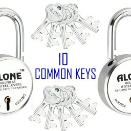 Alone Round 65mm Lock for Home Link Gate Shop door 10 Same Keys 2 Lock (pack 2) Padlock-picture-17