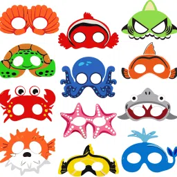 Under Water Theme Birthday Masks/ Under Water Theme Masks for Kids (Pack Of 12) Party Mask-image-77
