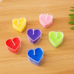 homelore multicoloured heart shaped prime scented tea light Candle image 3