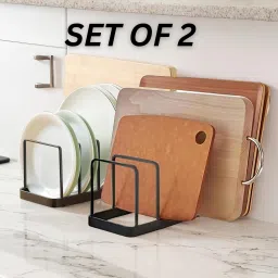 Plate Kitchen Rack USVIOR Plate Stand | Dish Rack | Utensil Organizer | Kitchen Rack (PACK OF 2) Iron-image-24