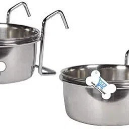 Stainless Steel Birds Coop Cup Feeder Bowl with Hook Holder 2 Piece 850 ML Stainless Steel Pet Bowl-image-35