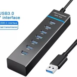 TECHGEAR 7 Port USB 3.0 Hub USB Splitter with Long Cable 6 inch for Laptop, PC, USB Adapter-10