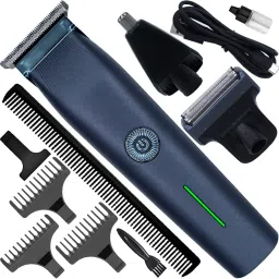 QGS 3in1 D Chargeable Powerful Nose Trimmer Beard Moustache Hair Trimmer Foil Shaver Fully Waterproof Grooming Kit 320 min Runtime 4 Length Settings-image-39