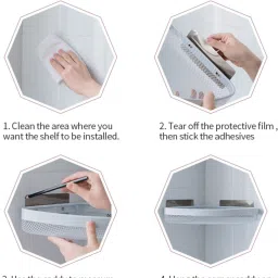lucacci Triangle Shape Sink Storage Rack Drain Shelf Suction Cup Sink Soap Holder Bathtub Caddy image 2