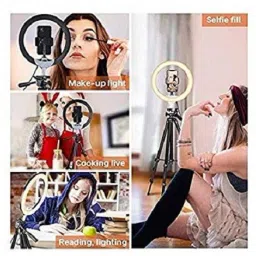JAMMY ZONES Portable 10" Ring LED Light With 3 Brightness Mode Flash STAND TRIPOD 7ft J23 Ring Flash image 4