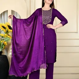 Rayon Self Design Purple Women Dupatta-image-57
