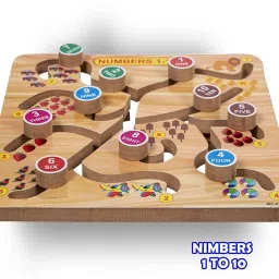 Number/Counting 1-10 Maze Matching Practice Board Game Wooden Maze Chase Puzzle-10