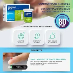 contour plus ContourPlus Meter with (25+50) Strips Glucometer image 2