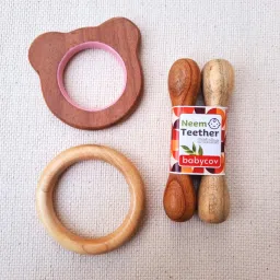 Whale & Penguin Natural Neem Wood Teethers for Babies|Set of 2 Teether-18