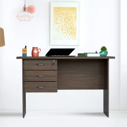 Reno Walnut Engineered Wood Office Table-image-5