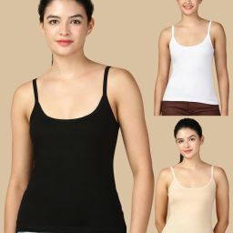 Women Black, White, Beige Camisole-image-52