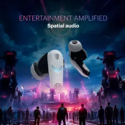 noise Combat X, Spatial Audio, 60 Hours of Playtime, Low Latency (40ms) & ENC Quad Mic Bluetooth Headset image 5