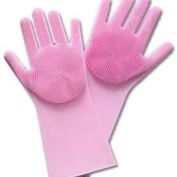 Reusable Household Safety Wash Scrubber Heat Resistant Kitchen Gloves for Dish washing, Cleaning, Gardening hand gloves for Kitchen, Car, Bathroom Wet and Dry Glove Set-image-77