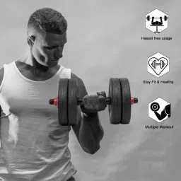 fitfreaks set-10KG PVC Home Gym Combo, Adjustable New Type Adjustable Dumbbell image 4
