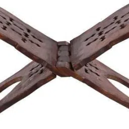 Divine Edge Wooden Pooja Book Stand – A Sacred Companion for Your Spiritual Wooden Brown Rehal-image-62