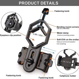 Verilux Metal Telescope Spotting Scope Camera Mobile Phone Mount Holder Bracket Clip Tripod image 3