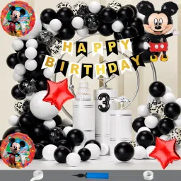 Mickey Mouse Theme Third 3rd Birthday Decoration Kit For Boys Party Balloon Item-image-39